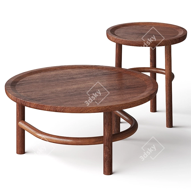 Natural Wood Unam Coffee Tables 3D model image 1