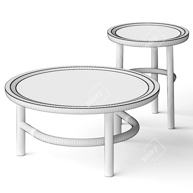 Natural Wood Unam Coffee Tables 3D model image 3