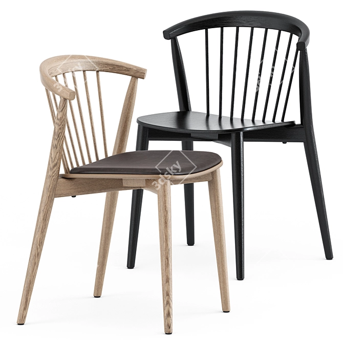 Modern Nordic Dining Set: Newood Light Chair & Tell Dining Table 3D model image 4