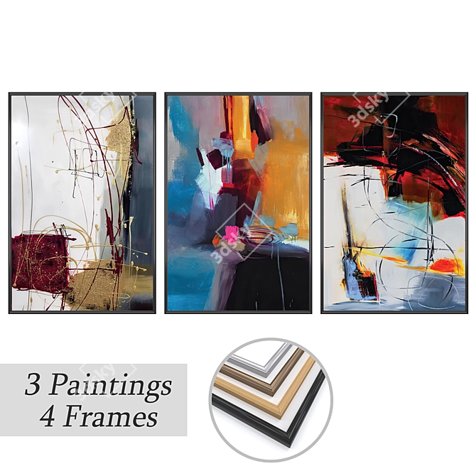 Versatile Set of Wall Paintings 3D model image 1