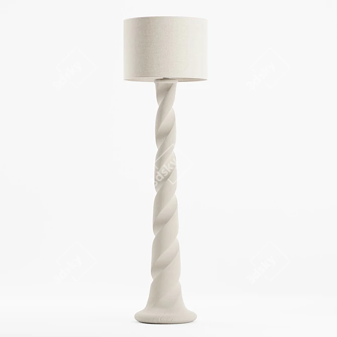 Elegant Twist Floor Lamp 3D model image 1