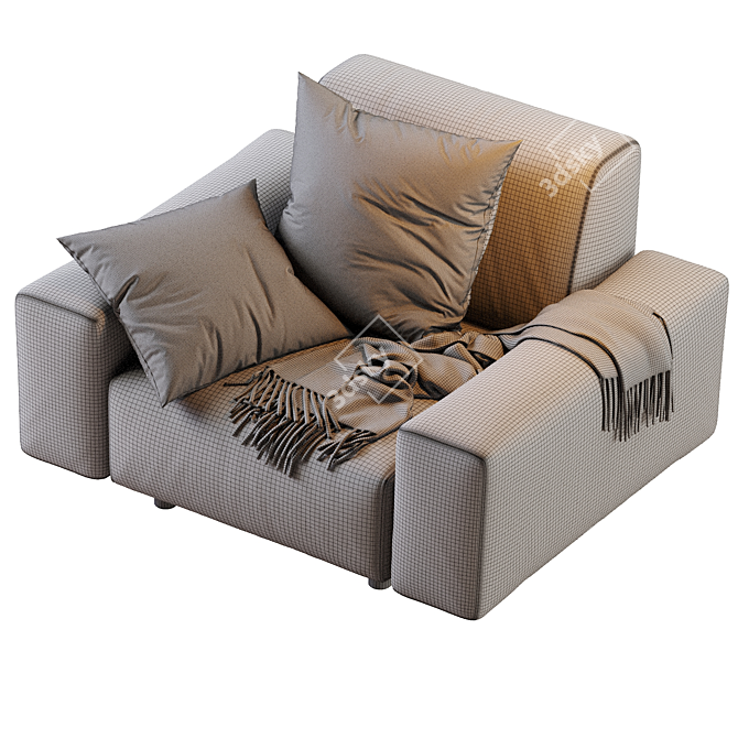 Sleek Aston Armchair: Modern Comfort in Stylish Design 3D model image 4