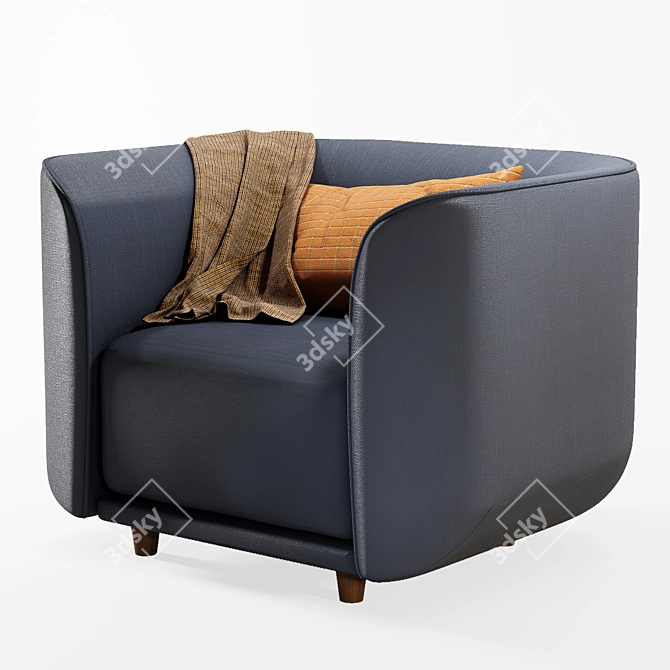 Elegant Fat Tulip Armchair 3D model image 1