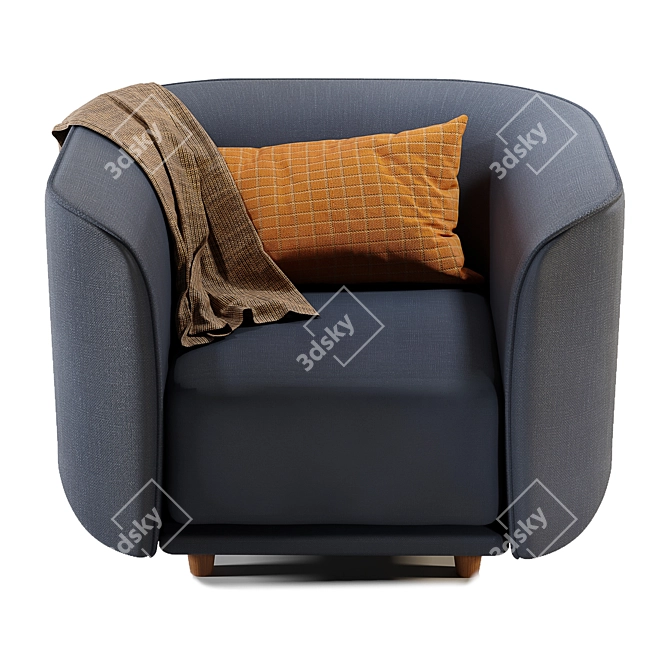 Elegant Fat Tulip Armchair 3D model image 2