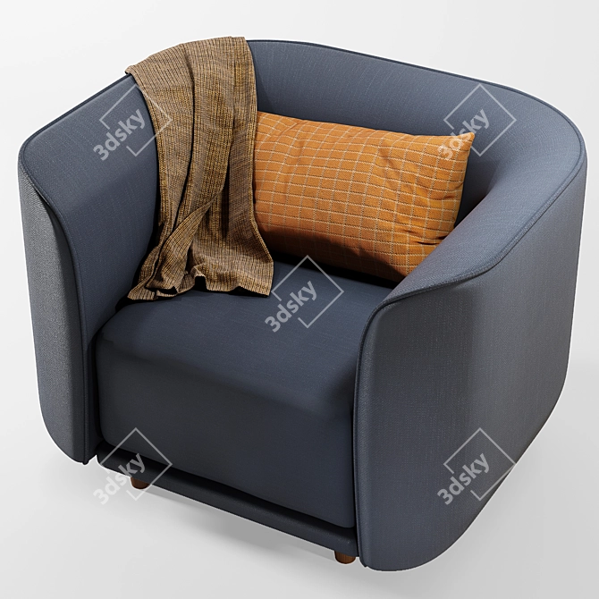 Elegant Fat Tulip Armchair 3D model image 3