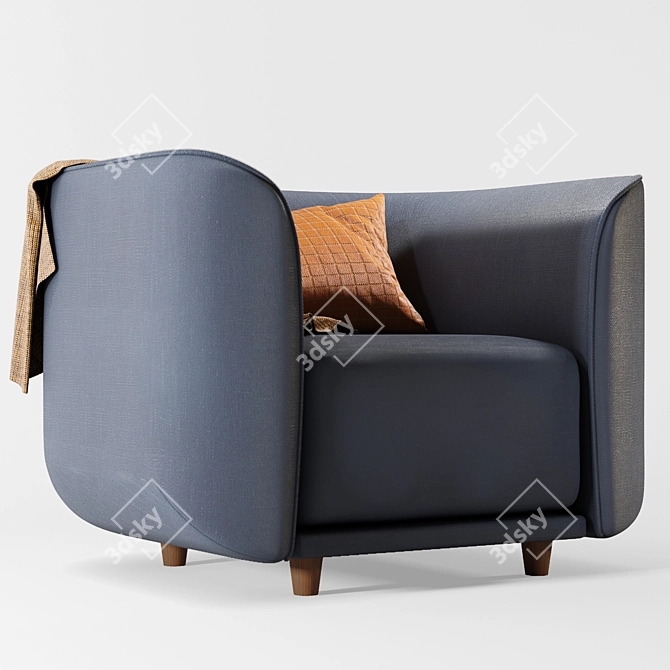 Elegant Fat Tulip Armchair 3D model image 4