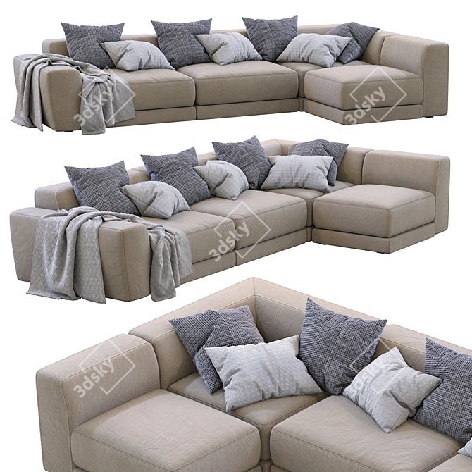 Luxurious Pasha Sofa: Sophisticated Design, Italian Craftsmanship 3D model image 2