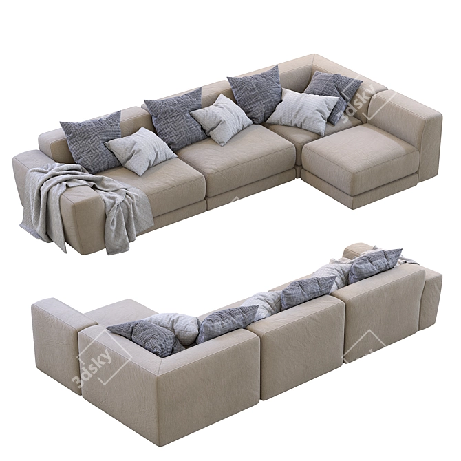 Luxurious Pasha Sofa: Sophisticated Design, Italian Craftsmanship 3D model image 4