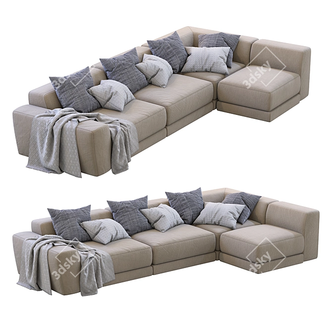 Luxurious Pasha Sofa: Sophisticated Design, Italian Craftsmanship 3D model image 7