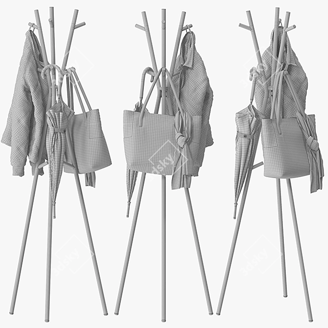 Elegant Ekrar Coat Stand: Stylish and Functional 3D model image 5