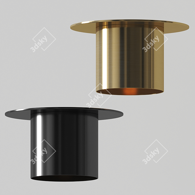Brass Flush Mount Light: Elegant & Timeless 3D model image 3