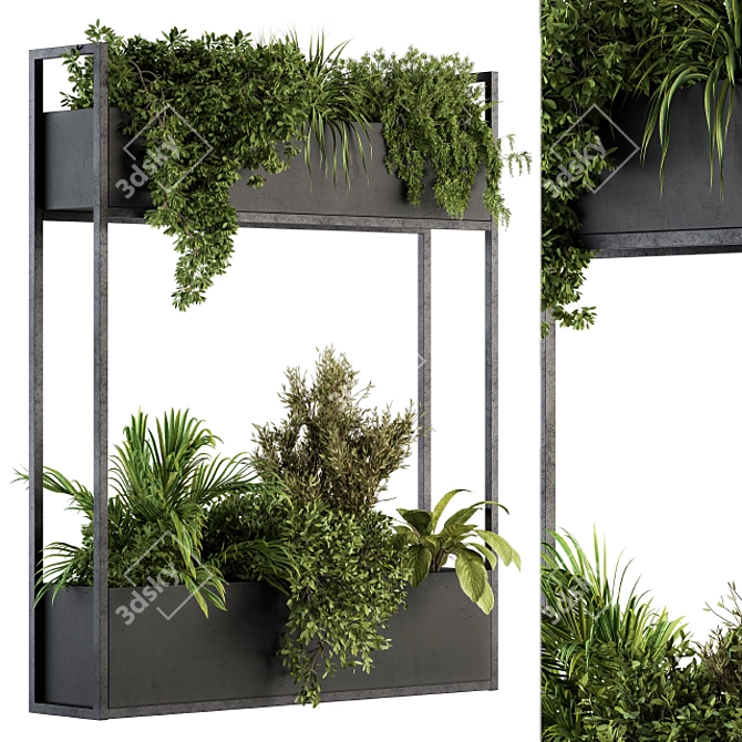 Green Oasis: Indoor Plant Box Stand 3D model image 1