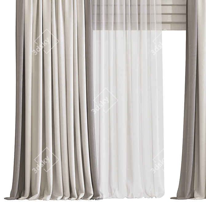 Title: Refined Curtain 866 3D model image 2