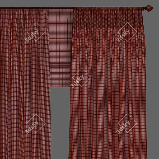 Title: Refined Curtain 866 3D model image 3