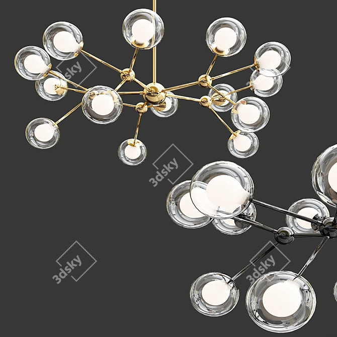 Elegant Kaver Shot Chandelier 3D model image 1