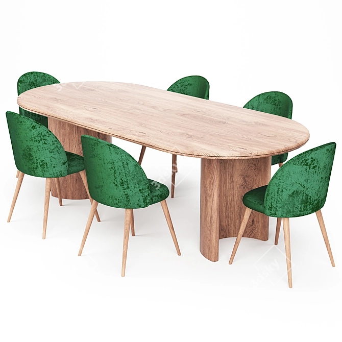 Modern Paden Dining Table Set 3D model image 1