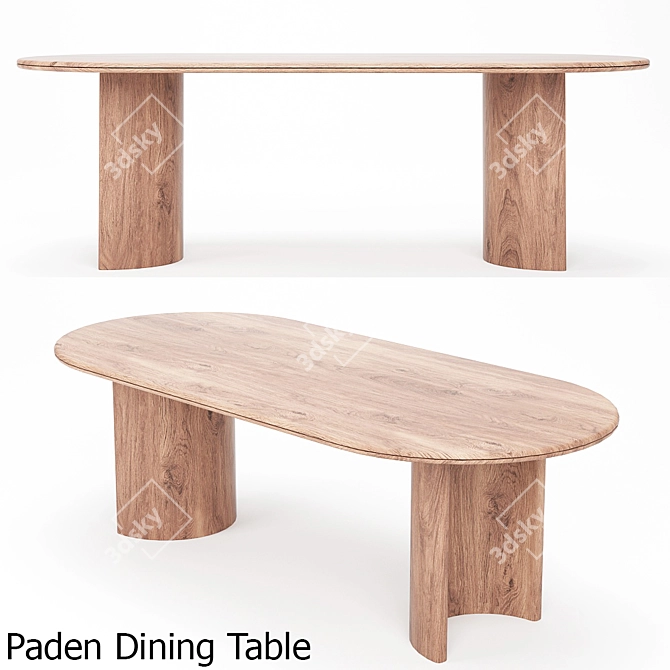 Modern Paden Dining Table Set 3D model image 4