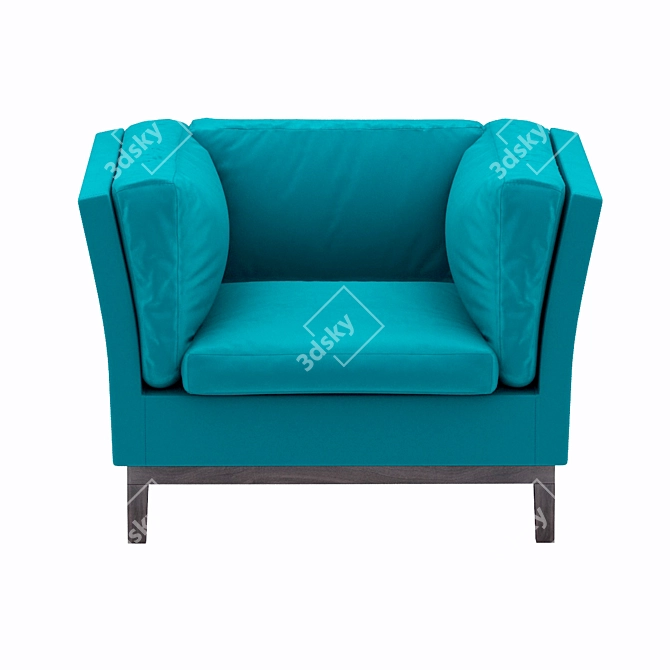 Luxury Turquoise Velvet Sofa 3D model image 2