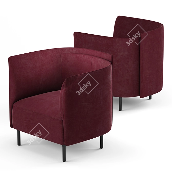 Elegant Hemicycle Armchair 3D model image 4