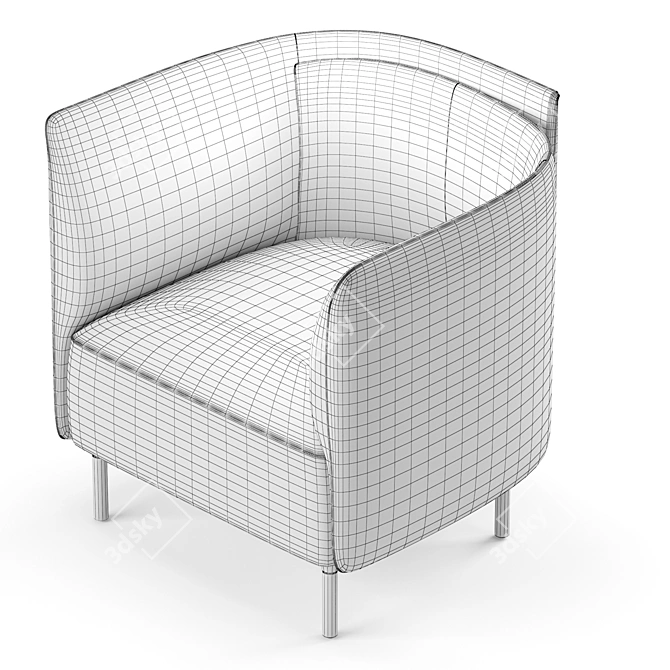 Elegant Hemicycle Armchair 3D model image 1