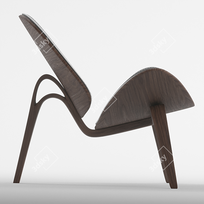 Elegant Shell Chair: Modern Comfort 3D model image 3