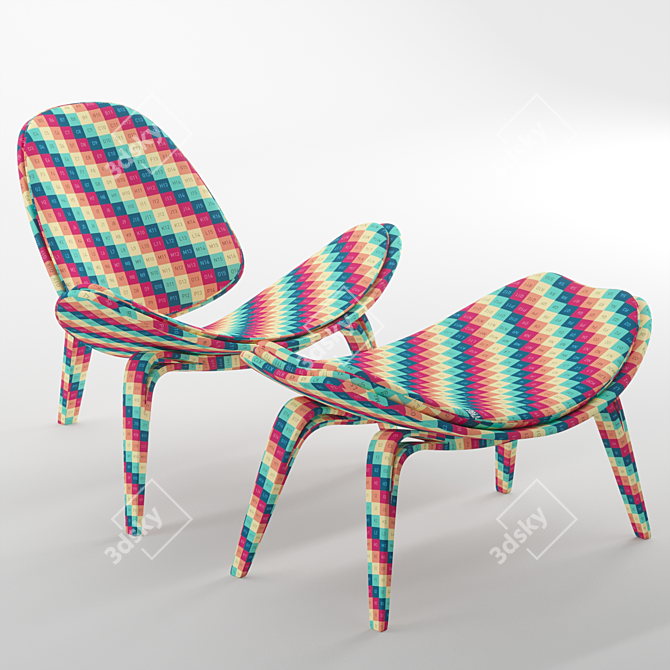 Elegant Shell Chair: Modern Comfort 3D model image 4