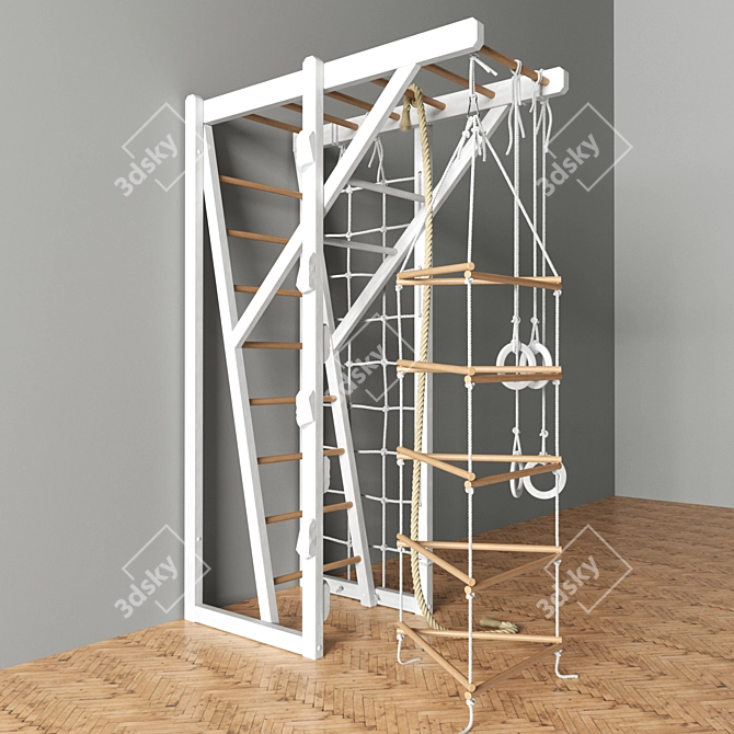 Versatile K-Ladder: Rope, Rings, and Suspended Ladder 3D model image 3