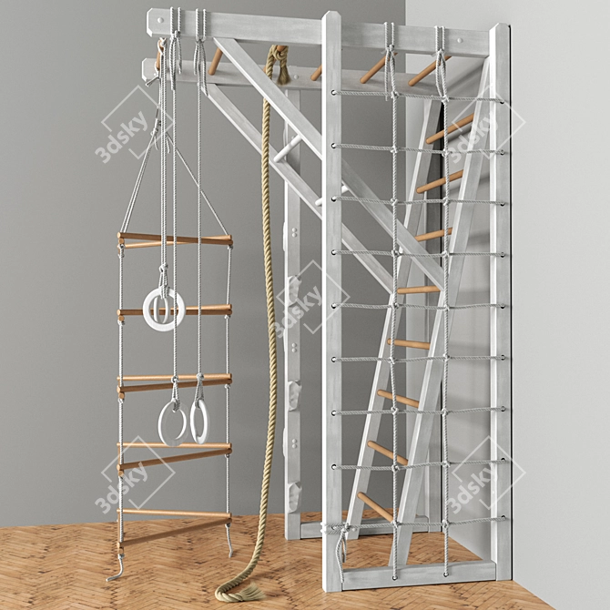 Versatile K-Ladder: Rope, Rings, and Suspended Ladder 3D model image 4