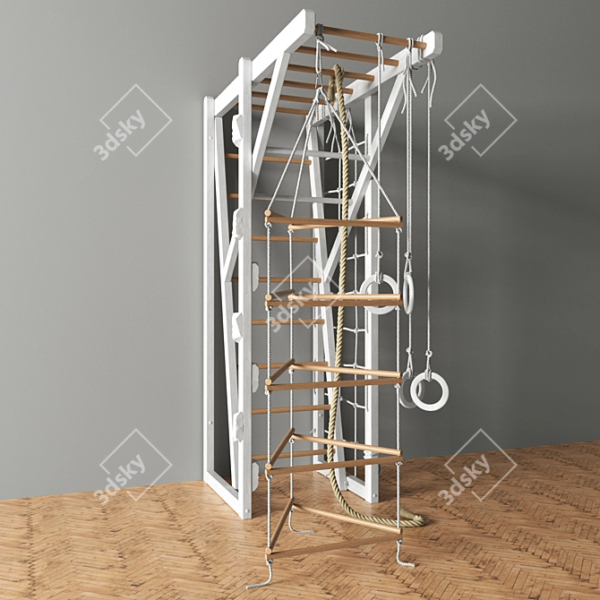 Versatile K-Ladder: Rope, Rings, and Suspended Ladder 3D model image 5