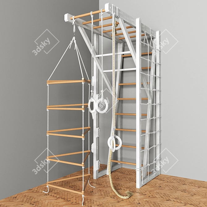 Versatile K-Ladder: Rope, Rings, and Suspended Ladder 3D model image 6