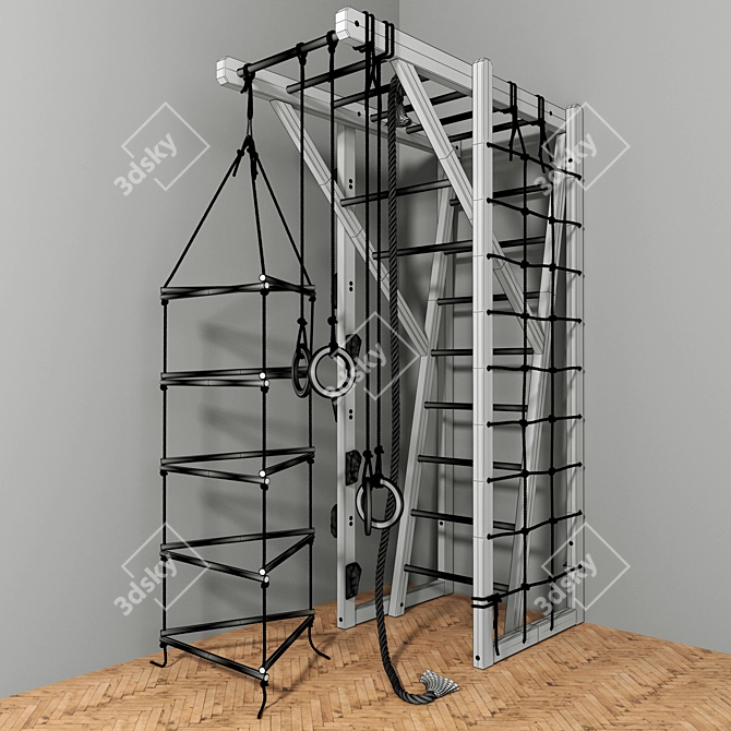 Versatile K-Ladder: Rope, Rings, and Suspended Ladder 3D model image 7