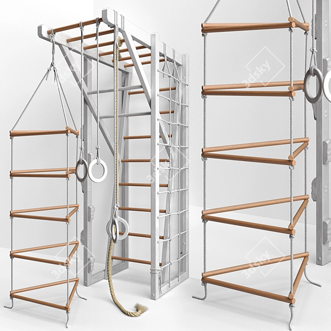 Versatile K-Ladder: Rope, Rings, and Suspended Ladder 3D model image 9