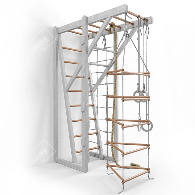 Versatile K-Ladder: Rope, Rings, and Suspended Ladder 3D model image 10