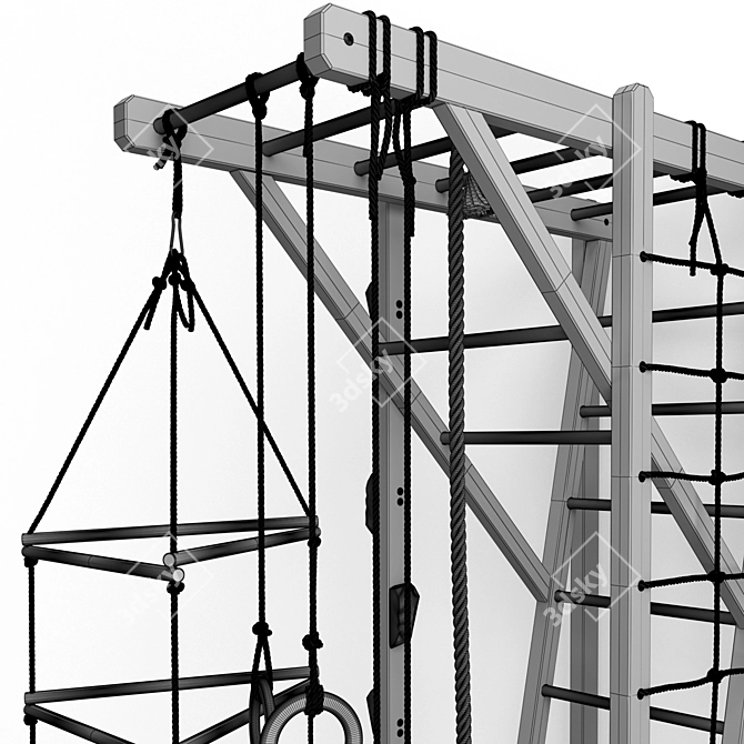 Versatile K-Ladder: Rope, Rings, and Suspended Ladder 3D model image 12