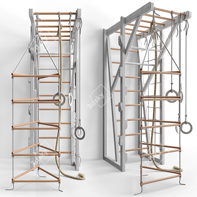 Versatile K-Ladder: Rope, Rings, and Suspended Ladder 3D model image 13