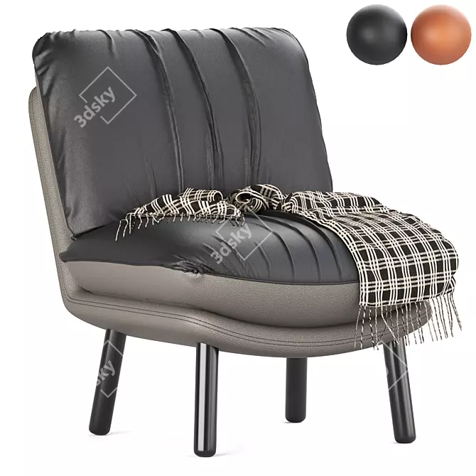 Zuiver Vintage Brown Accent Chair 3D model image 1