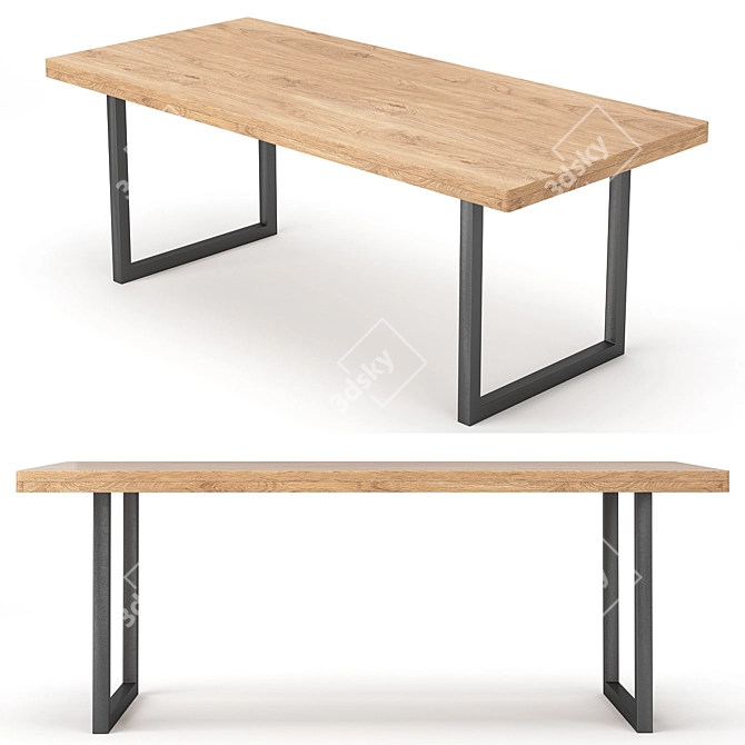 Modern Pin Dining Table Set 3D model image 4