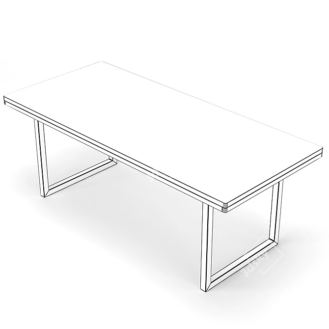 Modern Pin Dining Table Set 3D model image 6