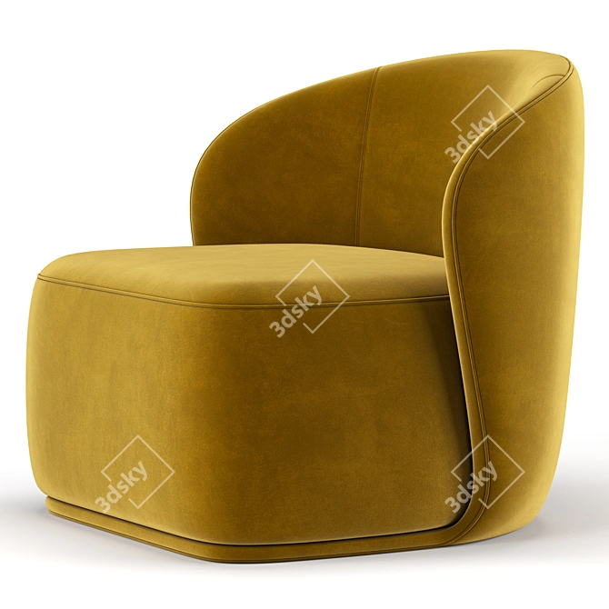 Title: Elegant Pipe Lounge Chair 3D model image 4