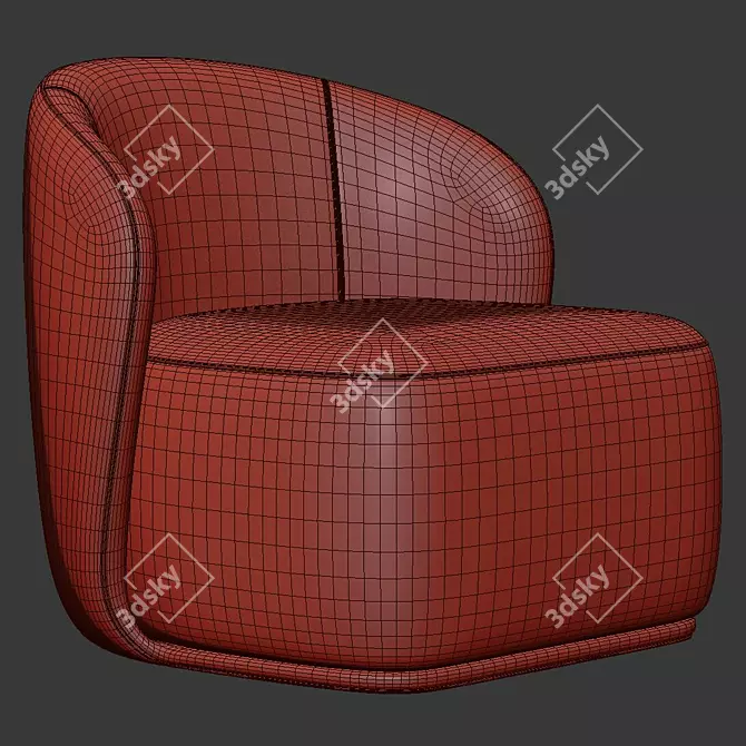 Title: Elegant Pipe Lounge Chair 3D model image 5