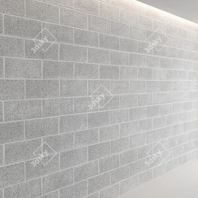 High-Quality Block Wall Set 3D model image 4