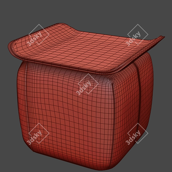 Premium Leather Stool 3D model image 3