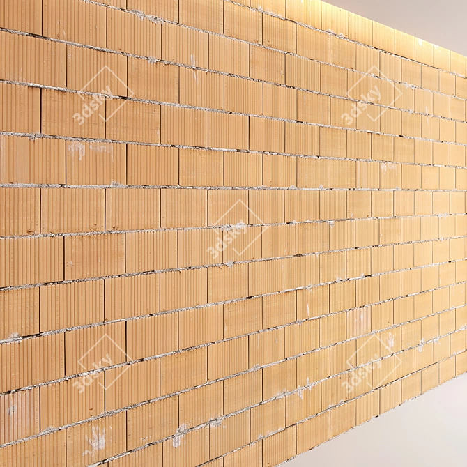 High-Quality Block Wall Set 3D model image 3