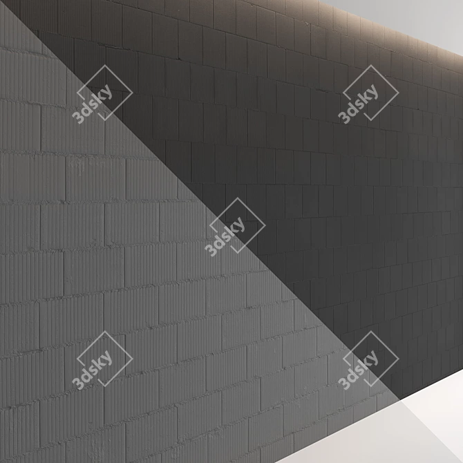 High-Quality Block Wall Set 3D model image 5