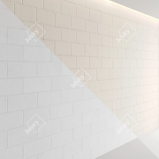 High-Quality Block Wall Set 3D model image 6