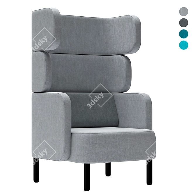 Sophisticated Comfort, Elevated Style: Story High-Back Easy Chair 3D model image 1