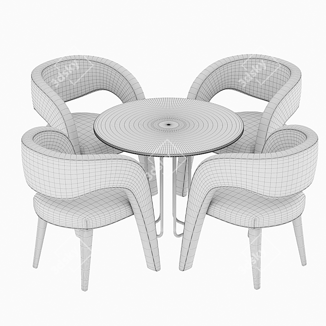 Elegant Corona Render Dining Table 3D model image 3