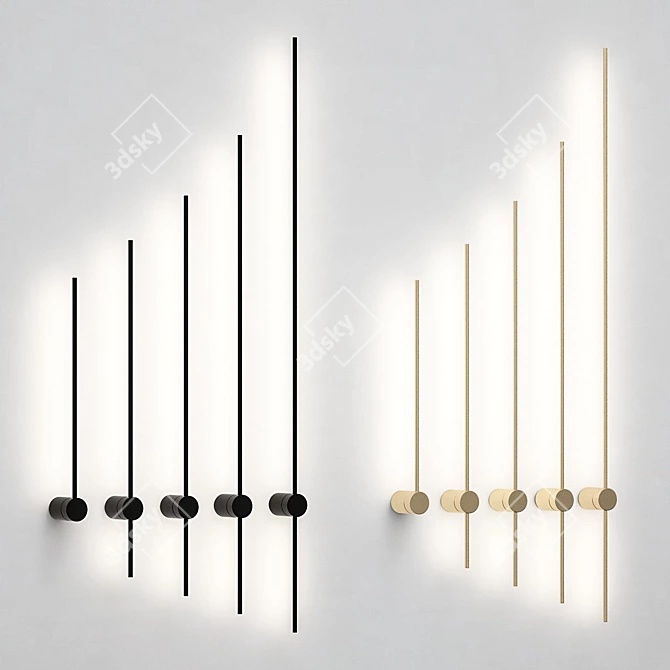 Minimalist Wall Lines Light 3D model image 1