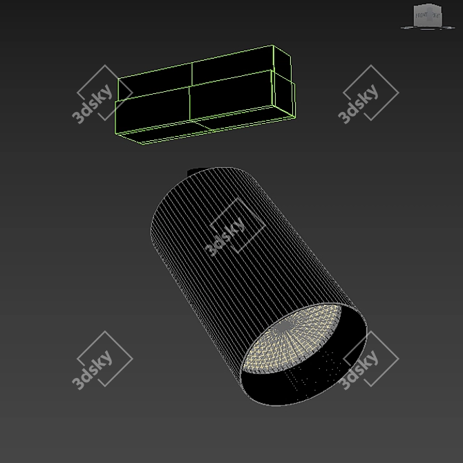 Modern Brass LED Spotlight 3D model image 2