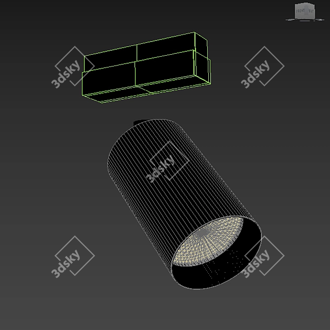 Modern Brass LED Spotlight 3D model image 4